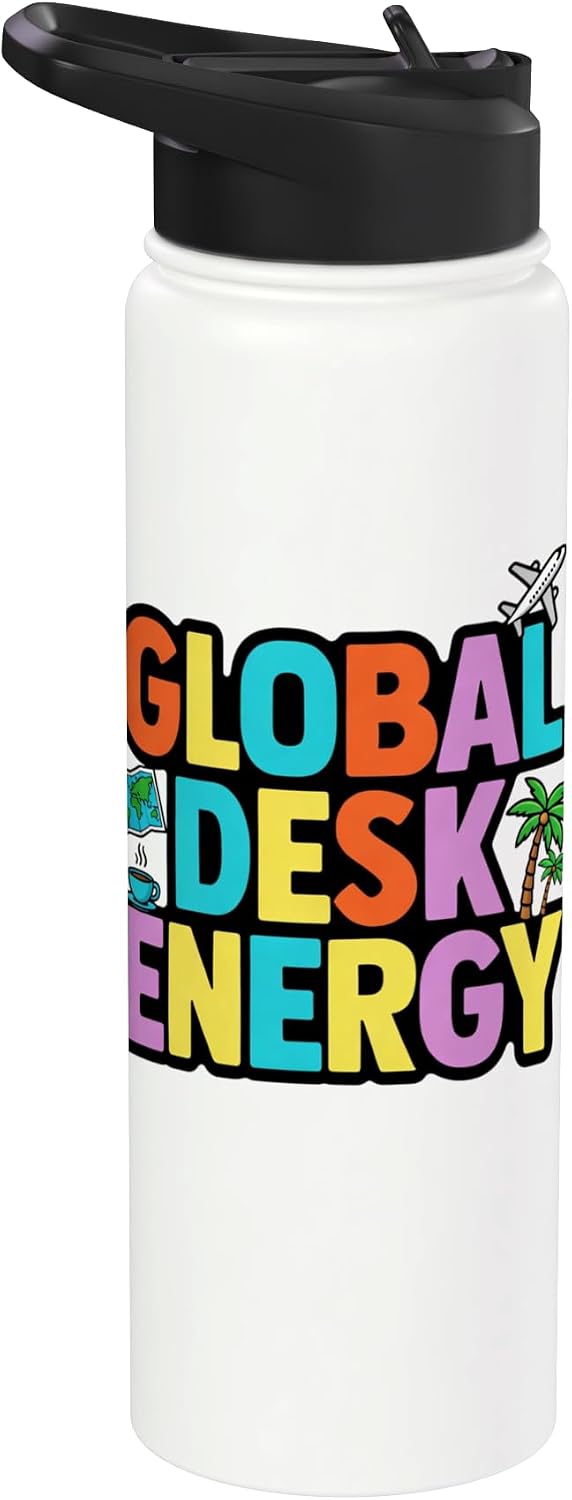 Global Desk Energy Travel Work Lifestyle Design Stainless Steel Insulated Water Bottle