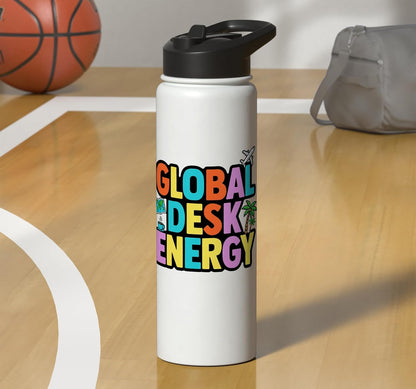 Global Desk Energy Travel Work Lifestyle Design Stainless Steel Insulated Water Bottle
