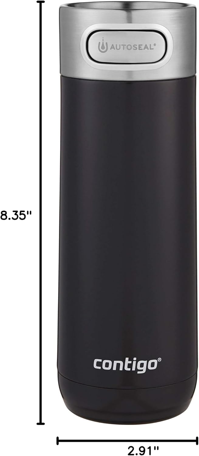 Luxe Vacuum-Insulated Stainless Steel Thermal Travel Mug 16 Ounces Stainless Steel