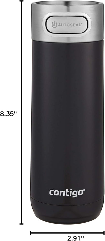 Luxe Vacuum-Insulated Stainless Steel Thermal Travel Mug 16 Ounces Stainless Steel