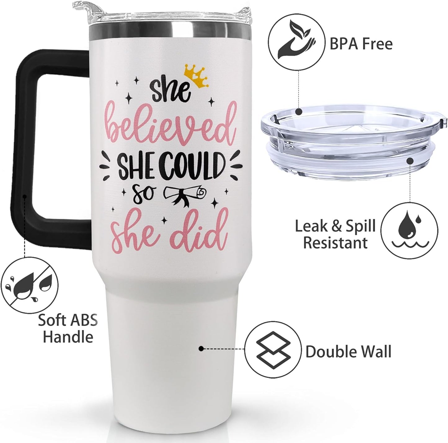 Ceovfoi 40 oz Hidden Message Tumbler With Lid and Straw,Checkered CoffeeTravel Mug Cup Water Botter,White Elephant Gifts,Office Humor Funny Gifts