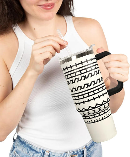 Ceovfoi 40 oz Hidden Message Tumbler With Lid and Straw,Checkered CoffeeTravel Mug Cup Water Botter,White Elephant Gifts,Office Humor Funny Gifts