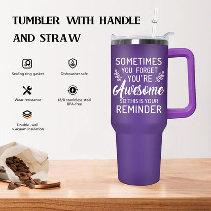 Ceovfoi 40 oz Hidden Message Tumbler With Lid and Straw,Checkered CoffeeTravel Mug Cup Water Botter,White Elephant Gifts,Office Humor Funny Gifts