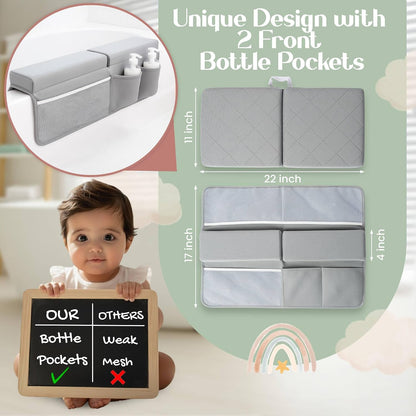 2inch Extra Thick Baby Bath Kneeler and Elbow Rest Pad Set + Hooded Towel