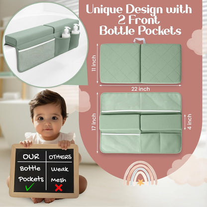 2inch Extra Thick Baby Bath Kneeler and Elbow Rest Pad Set + Hooded Towel