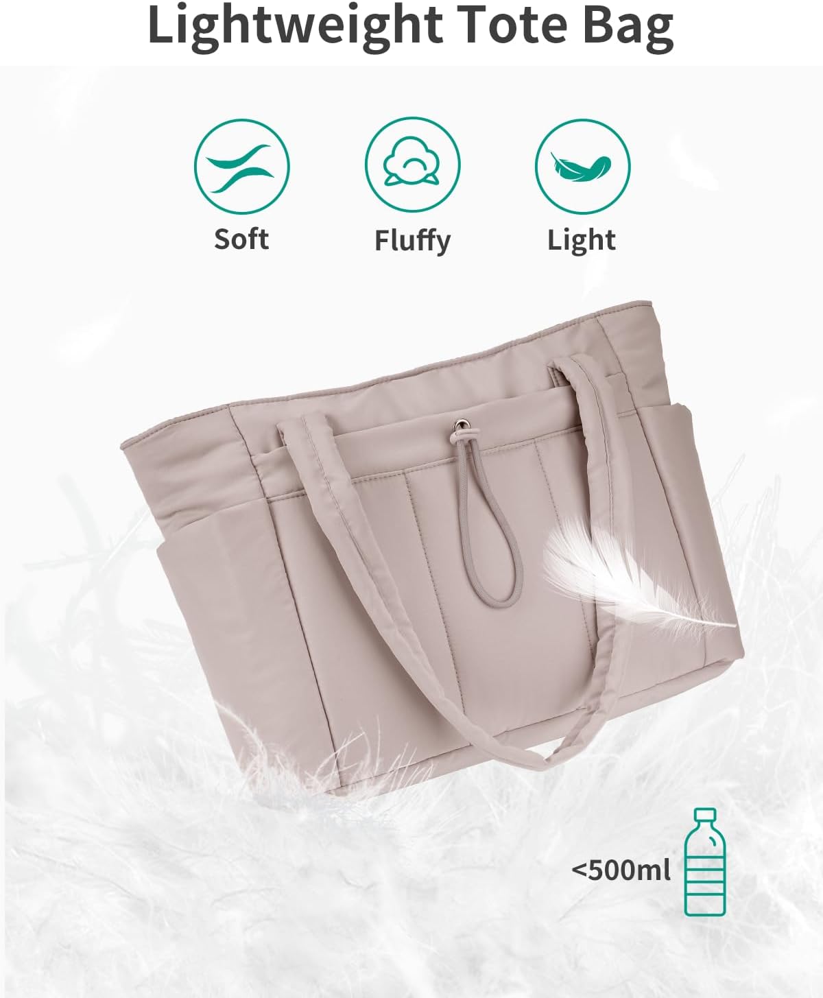 Work Tote for Women, 40oz Large Bottle Pocket, 15.6" Padded Device Compartment, Commute, Daily Use