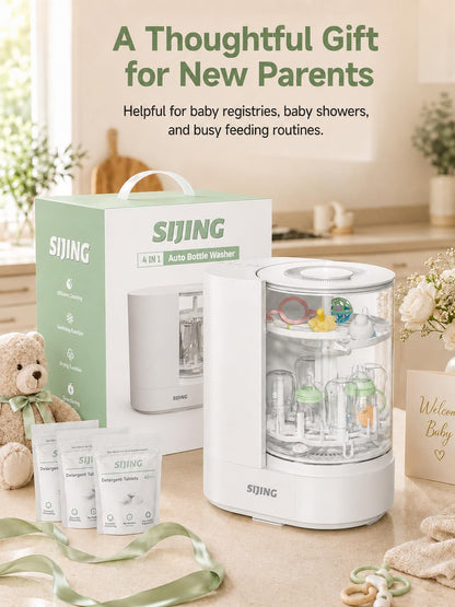 Baby Bottle Washer, Sterilizer and Dryer with Visible Glass Chamber