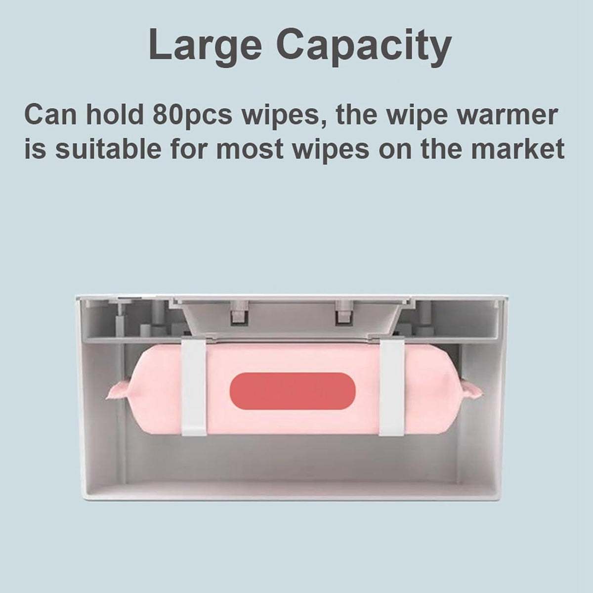 Baby Wipe Warmer Baby Wipe Heater Even Heating Wet Wipes Warmer and Dispenser USB Powered Wipe Warmer for Babies, Holding 80pcs Wipes (Constant Temperature)
