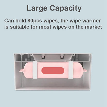 Baby Wipe Warmer Baby Wipe Heater Even Heating Wet Wipes Warmer and Dispenser USB Powered Wipe Warmer for Babies, Holding 80pcs Wipes (Constant Temperature)