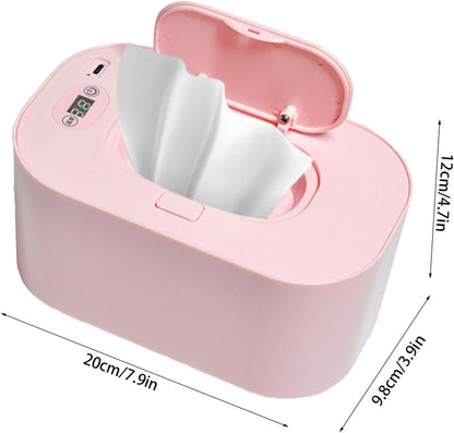 Baby Wipe Warmer Baby Wipe Heater Even Heating Wet Wipes Warmer and Dispenser USB Powered Wipe Warmer for Babies, Holding 80pcs Wipes (Constant Temperature)