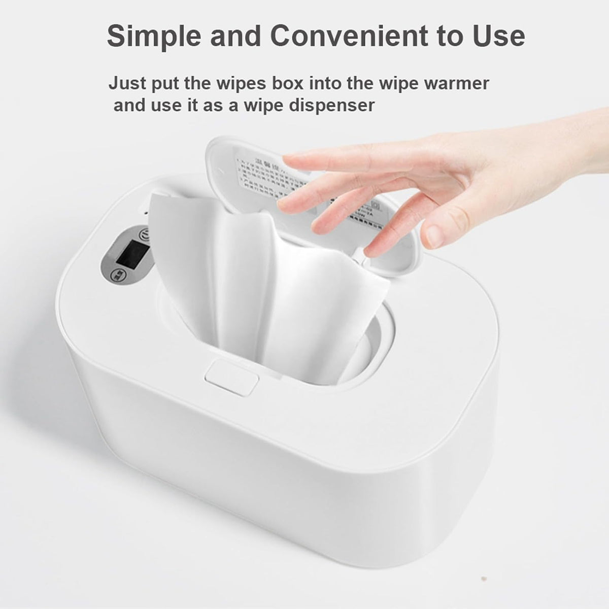 Baby Wipe Warmer Baby Wipe Heater Even Heating Wet Wipes Warmer and Dispenser USB Powered Wipe Warmer for Babies, Holding 80pcs Wipes (Constant Temperature)