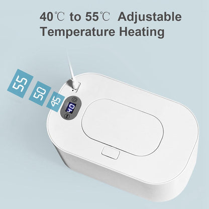 Baby Wipe Warmer Baby Wipe Heater Even Heating Wet Wipes Warmer and Dispenser USB Powered Wipe Warmer for Babies, Holding 80pcs Wipes (Constant Temperature)