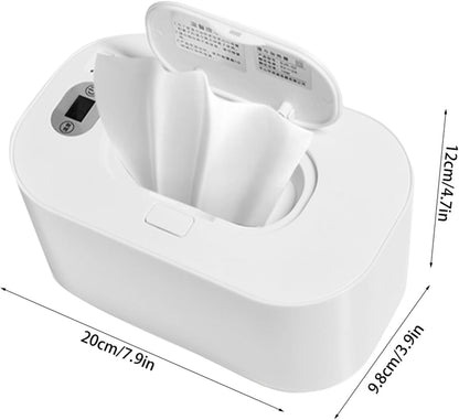 Baby Wipe Warmer Baby Wipe Heater Even Heating Wet Wipes Warmer and Dispenser USB Powered Wipe Warmer for Babies, Holding 80pcs Wipes (Constant Temperature)
