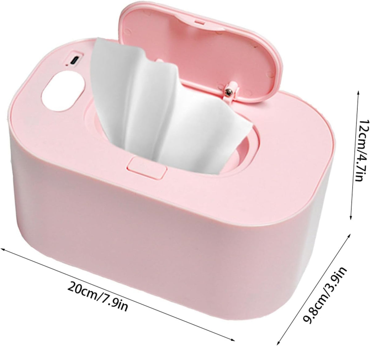 Baby Wipe Warmer Baby Wipe Heater Even Heating Wet Wipes Warmer and Dispenser USB Powered Wipe Warmer for Babies, Holding 80pcs Wipes (Constant Temperature)