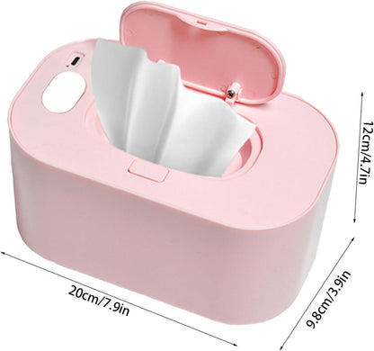 Baby Wipe Warmer Baby Wipe Heater Even Heating Wet Wipes Warmer and Dispenser USB Powered Wipe Warmer for Babies, Holding 80pcs Wipes (Constant Temperature)