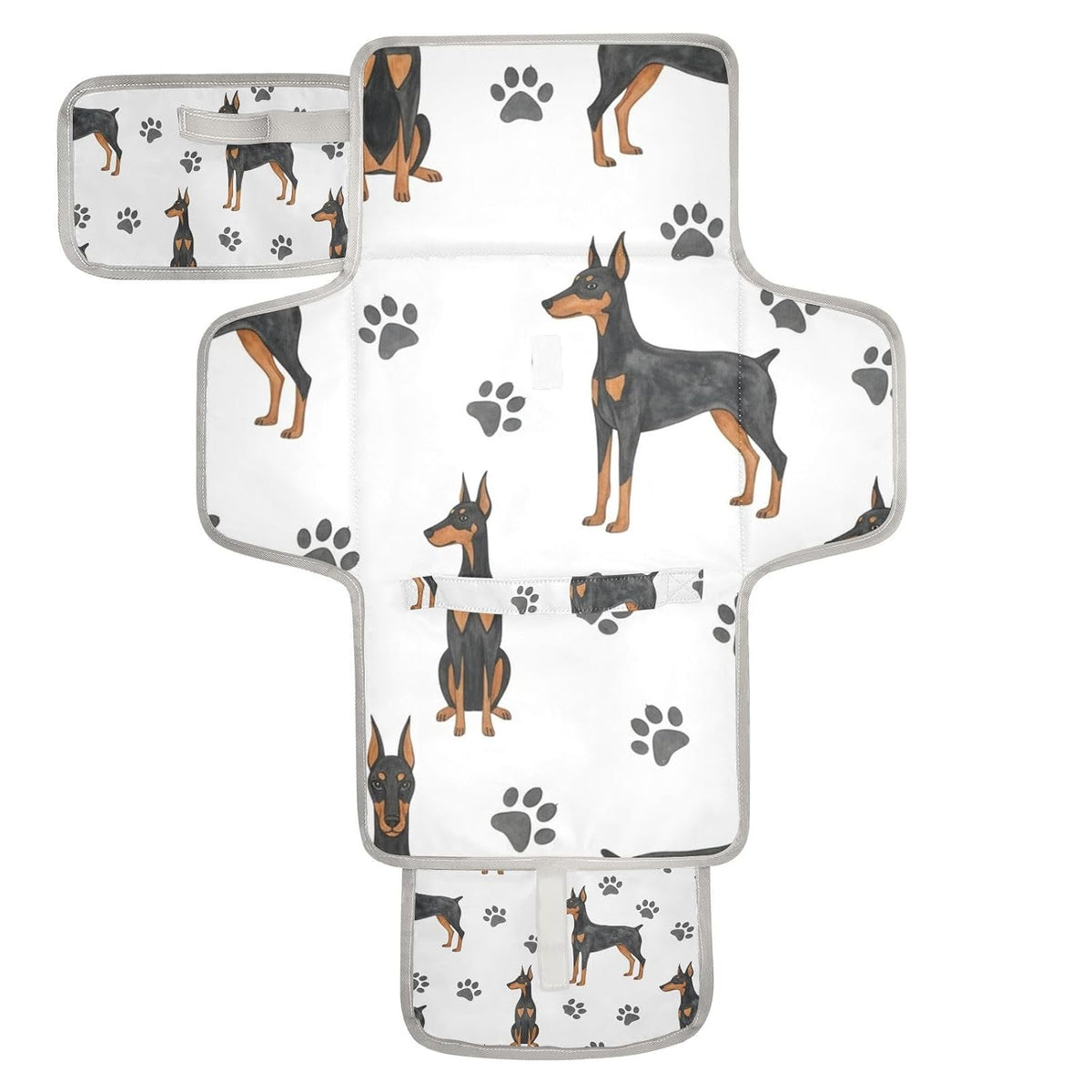 Doberman Paws Print Portable Diaper Changing Pad Nursery