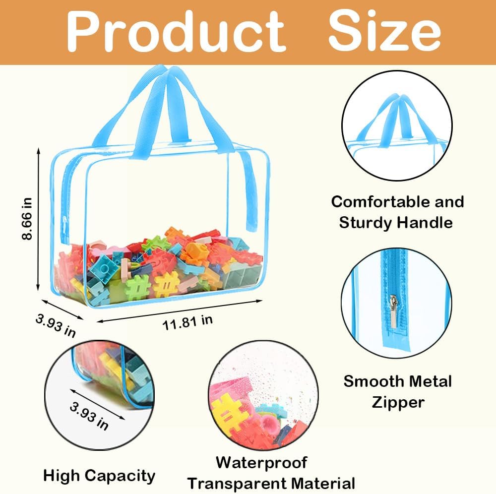 Extra Large Toy Storage Bags with Zipper, Clear Toy Organizer Bag