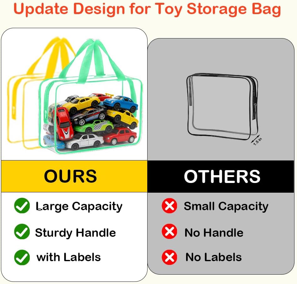 Extra Large Toy Storage Bags with Zipper, Clear Toy Organizer Bag