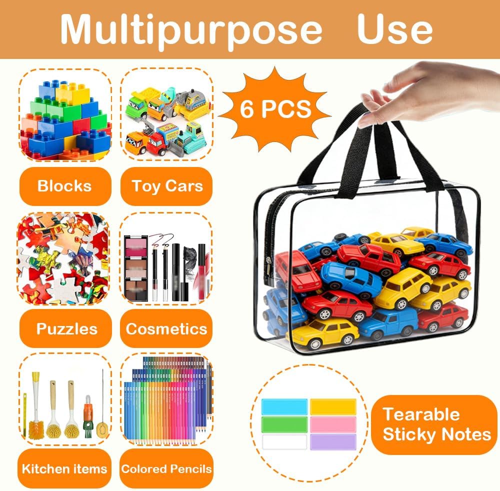 Extra Large Toy Storage Bags with Zipper, Clear Toy Organizer Bag