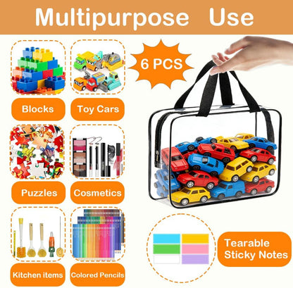 Extra Large Toy Storage Bags with Zipper, Clear Toy Organizer Bag