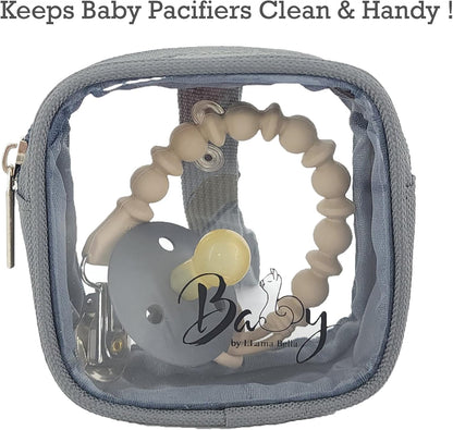 5 Piece Diaper Bag Organizer Pouch Set, Clear with Straps and Pacifier Case