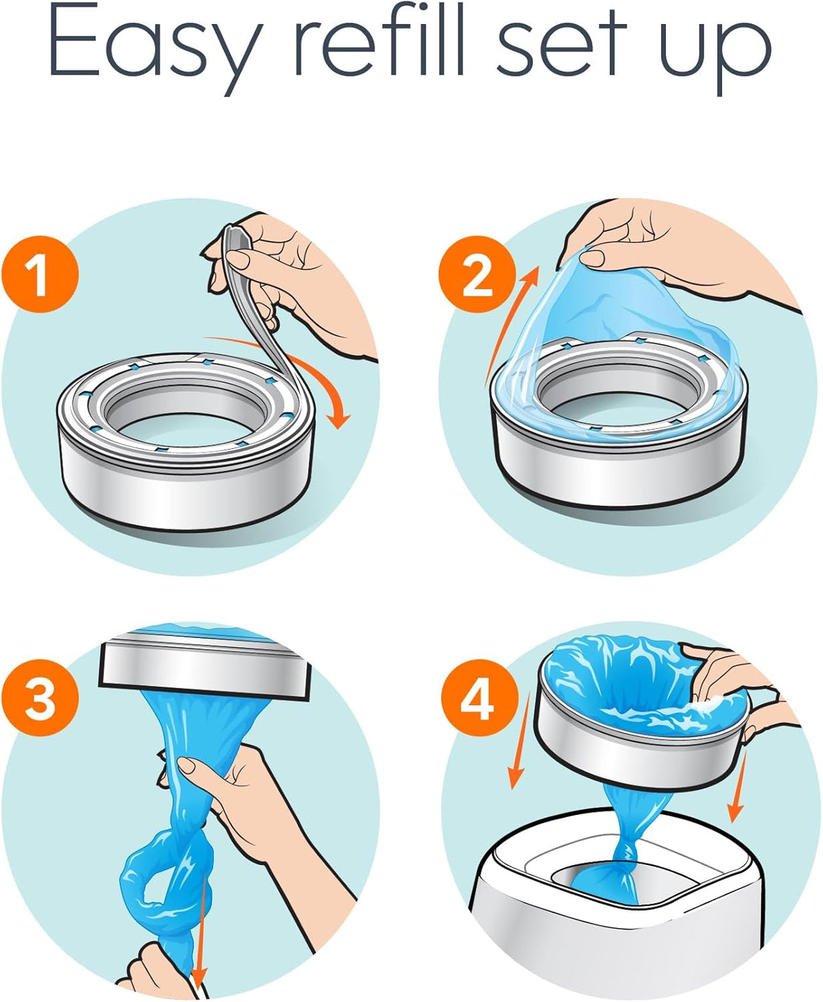 Bags Refills (Pack of 1) with Max Odor Lock | Holds Up to 240 Newborn Diapers | Fits Complete