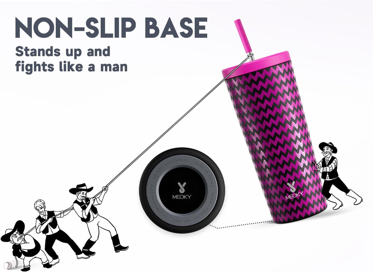 24 oz Insulated Tumbler with Lid and Straw, Stainless Steel Vacuum Insulated Tumbler, Keeps Cold for 24 Hours, 100% Leak Proof, Fits in Car Cup Holder (Swirl)