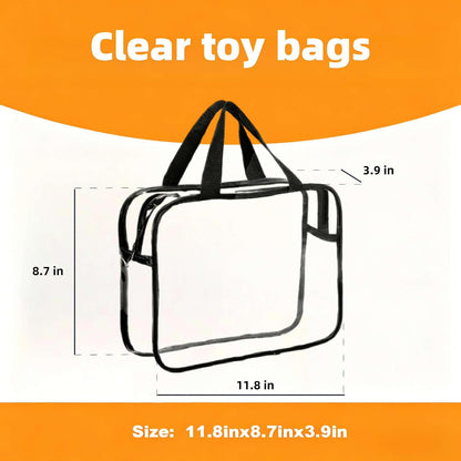 Clear Toy Storage Bag with Zipper - Organizing Bag with Handles (1,X-Large)