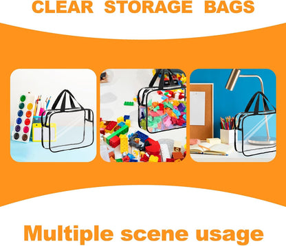 Clear Toy Storage Bag with Zipper - Organizing Bag with Handles (1,X-Large)