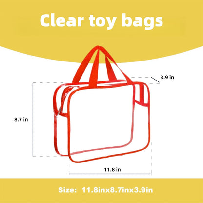 Clear Toy Storage Bag with Zipper - Organizing Bag with Handles (1,X-Large)