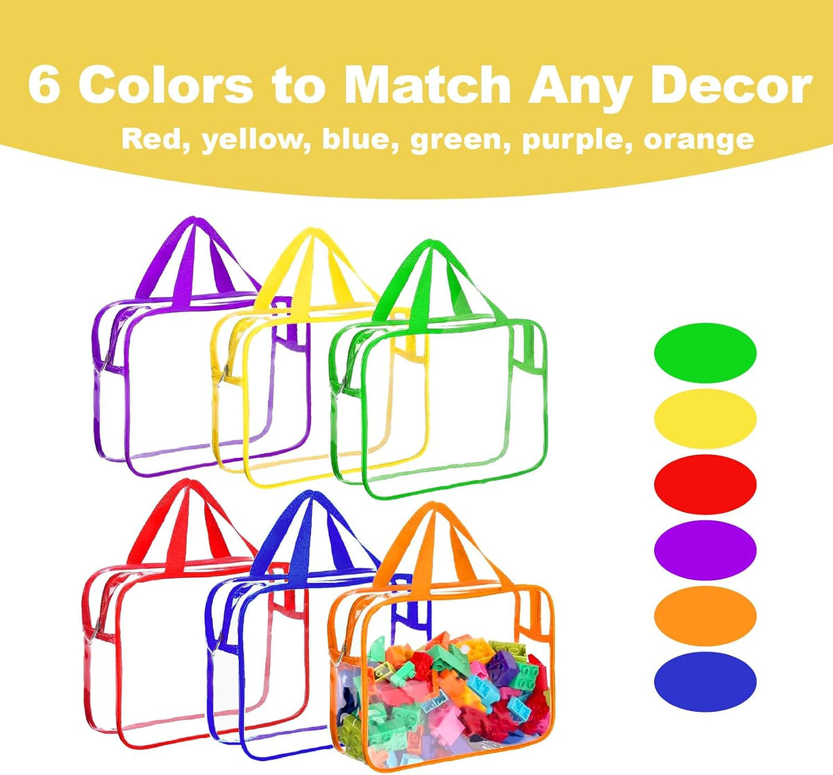 Clear Toy Storage Bag with Zipper - Organizing Bag with Handles (1,X-Large)