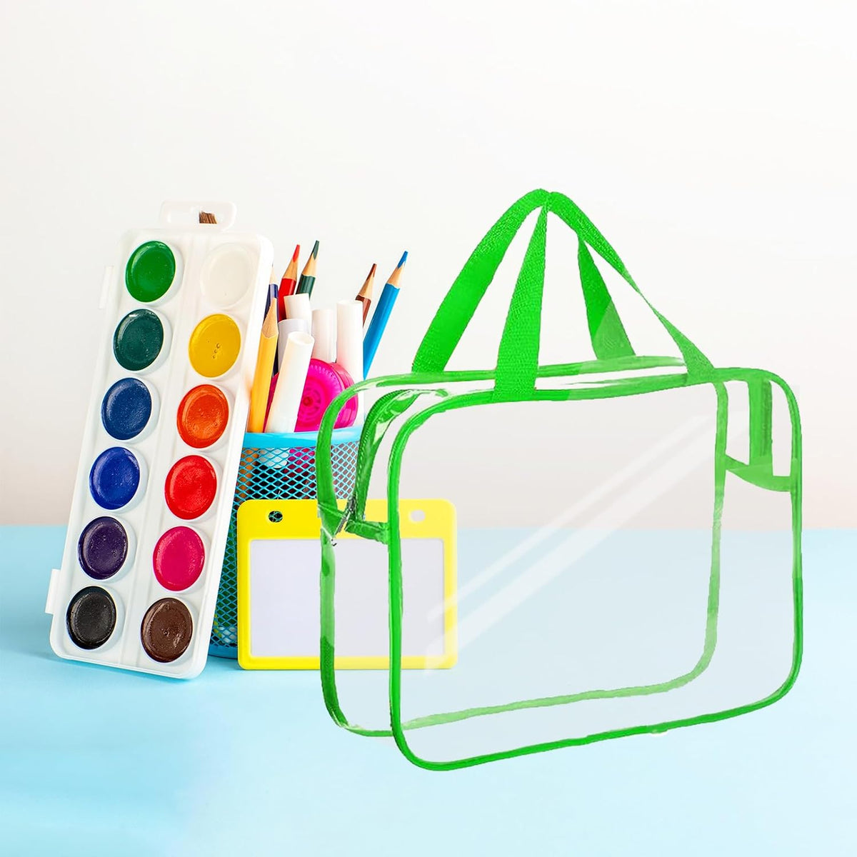 Clear Toy Storage Bag with Zipper - Organizing Bag with Handles (1,X-Large)