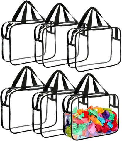 Clear Toy Storage Bag with Zipper - Organizing Bag with Handles (1,X-Large)