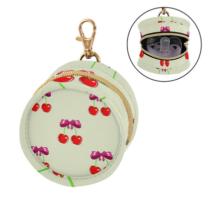 Cute Cherries and Bows Baby Pacifier Holder Case, Dustproof Portable Storage Box for Diaper Bag Purse, Pacifier Storage Container for Boys & Girls
