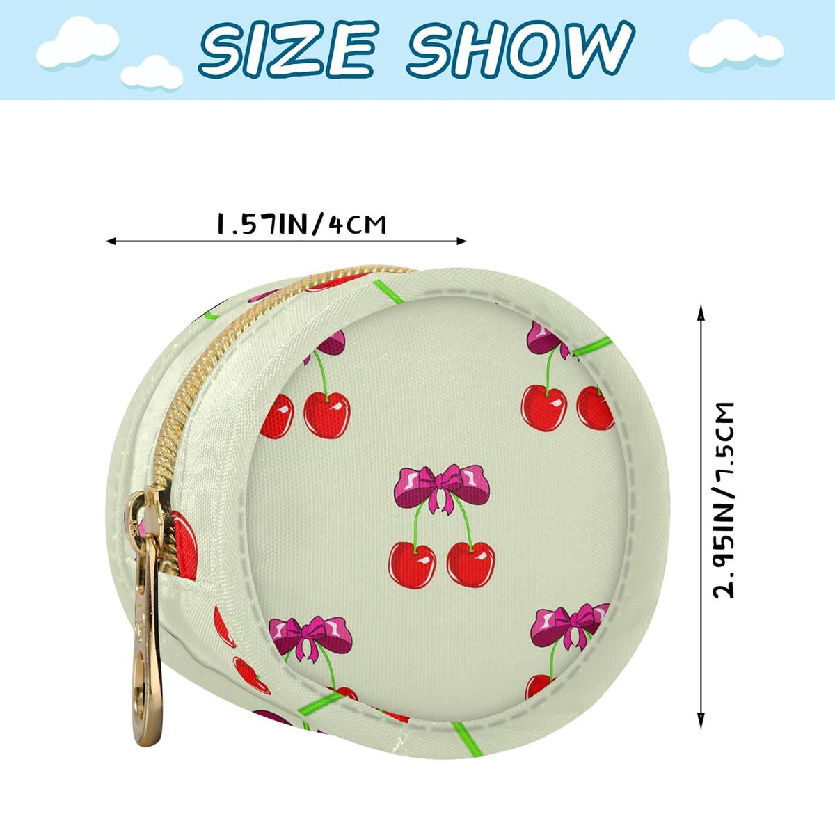 Cute Cherries and Bows Baby Pacifier Holder Case, Dustproof Portable Storage Box for Diaper Bag Purse, Pacifier Storage Container for Boys & Girls