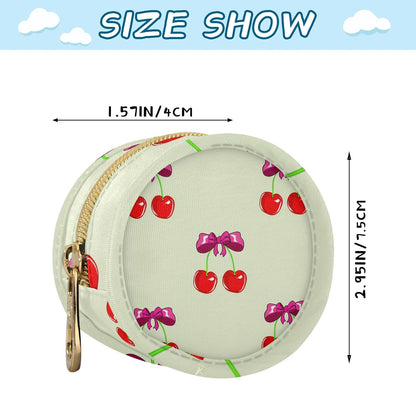 Cute Cherries and Bows Baby Pacifier Holder Case, Dustproof Portable Storage Box for Diaper Bag Purse, Pacifier Storage Container for Boys & Girls