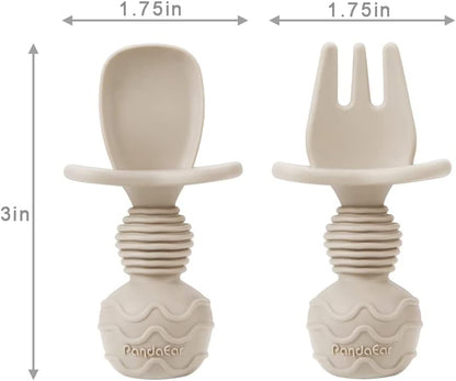 3 Pack Waterproof Silicone Baby Bibs & 6 Pack Silicone Baby Spoons and Fork Feeding Set