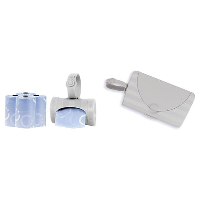 On-the-Go Gray Bag Dispenser and Waste Disposal Bags Refill, Lavender Scented & On-The-Go Baby Wipes Dispenser, Portable Wipes Container for Travel, Diaper Bag Accessory