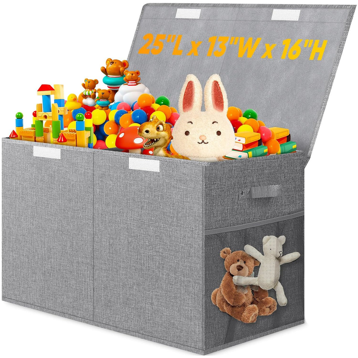 Large Toy Box, Collapsible Storage Bins with Lids, Toy Storage Organizer Toddler Bin Boxes for Kids, Boys, Girls