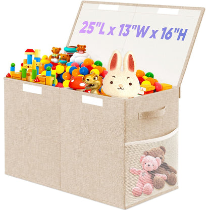 Large Toy Box, Collapsible Storage Bins with Lids, Toy Storage Organizer Toddler Bin Boxes for Kids, Boys, Girls