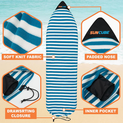Surfboard Sock Cover Bag Stretchy Protective Surf Bag w/Drawstring