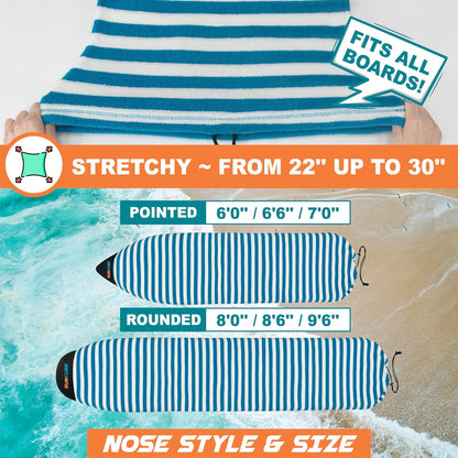 Surfboard Sock Cover Bag Stretchy Protective Surf Bag w/Drawstring