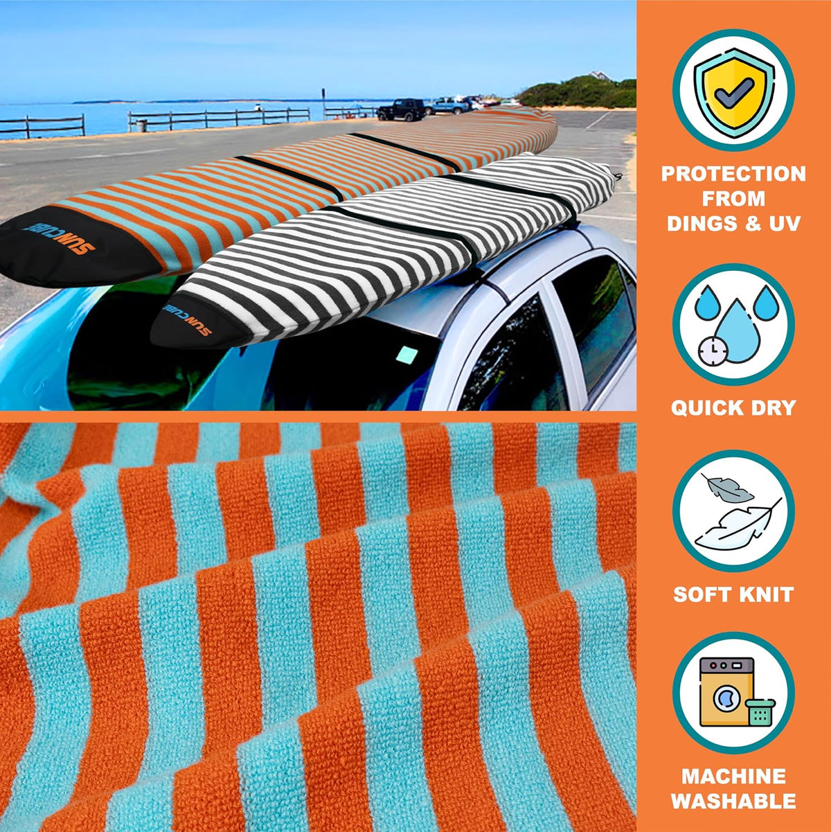 Surfboard Sock Cover Bag Stretchy Protective Surf Bag w/Drawstring