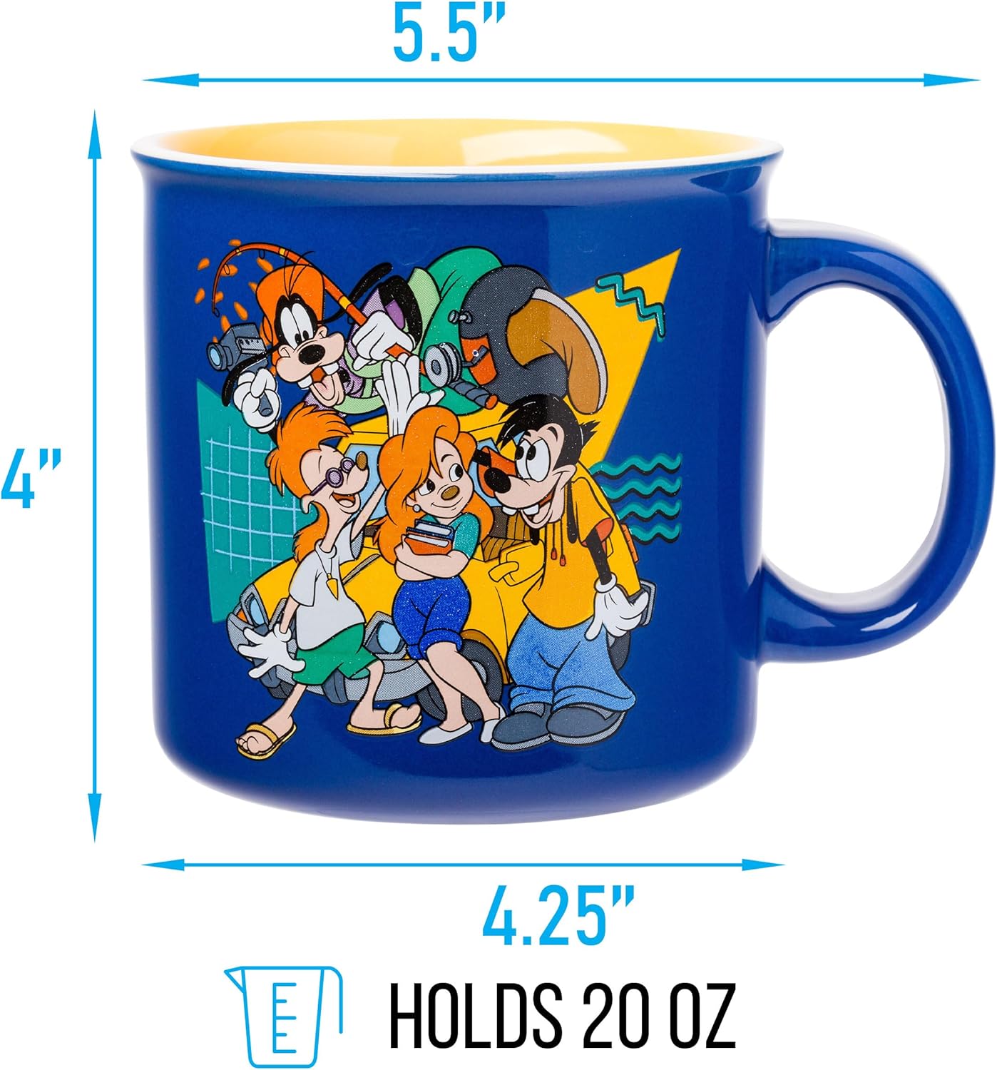 Scooby-Doo, Ceramic Camper Mug, 20oz | Fred, Shaggy, Velma, Daphne, 0.59 Liters