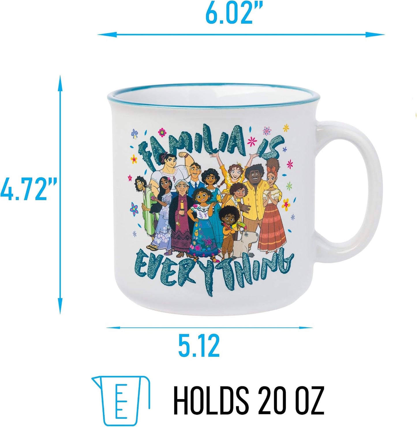 Scooby-Doo, Ceramic Camper Mug, 20oz | Fred, Shaggy, Velma, Daphne, 0.59 Liters