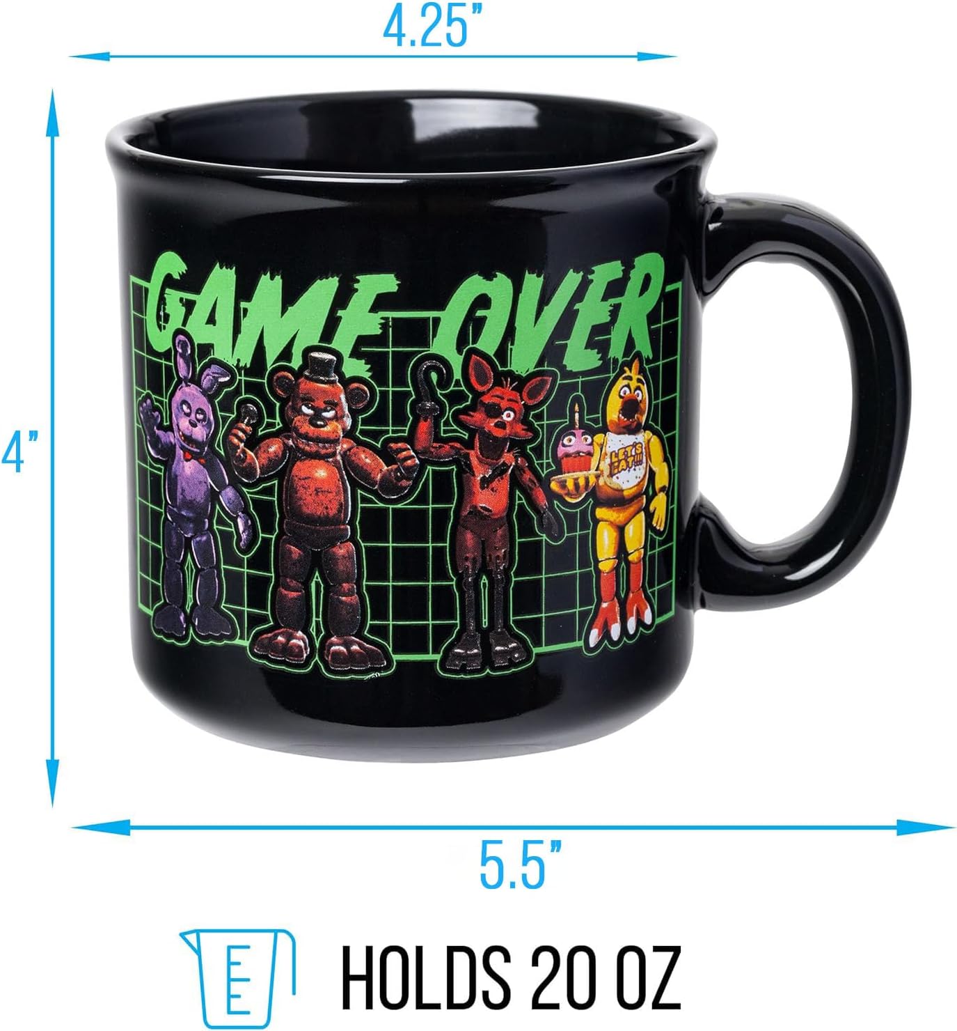 Scooby-Doo, Ceramic Camper Mug, 20oz | Fred, Shaggy, Velma, Daphne, 0.59 Liters