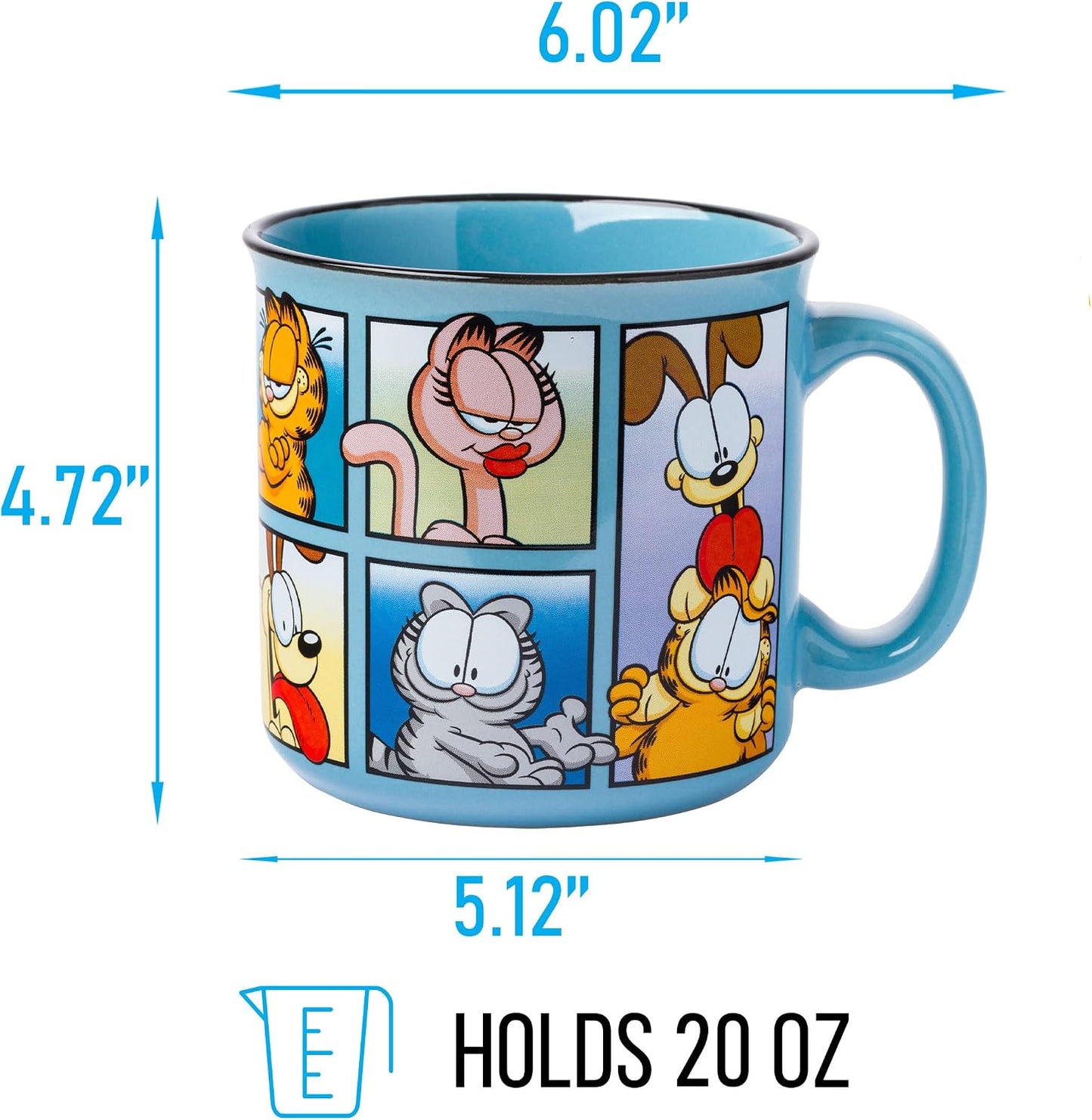 Scooby-Doo, Ceramic Camper Mug, 20oz | Fred, Shaggy, Velma, Daphne, 0.59 Liters