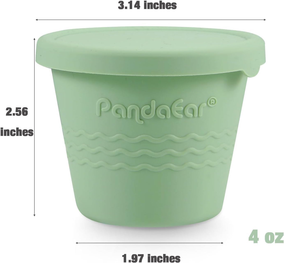 6 Pack Silicone Baby Food Storage Containers (4 oz) -Leakproof & Airtight Reusable Snack Cups with Lids - Freezer, Dishwasher Safe - Versatile Puree Jars for Infants & Toddlers
