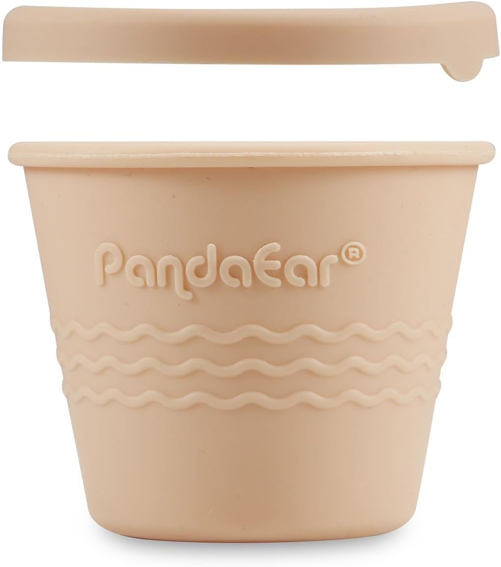 6 Pack Silicone Baby Food Storage Containers (4 oz) -Leakproof & Airtight Reusable Snack Cups with Lids - Freezer, Dishwasher Safe - Versatile Puree Jars for Infants & Toddlers