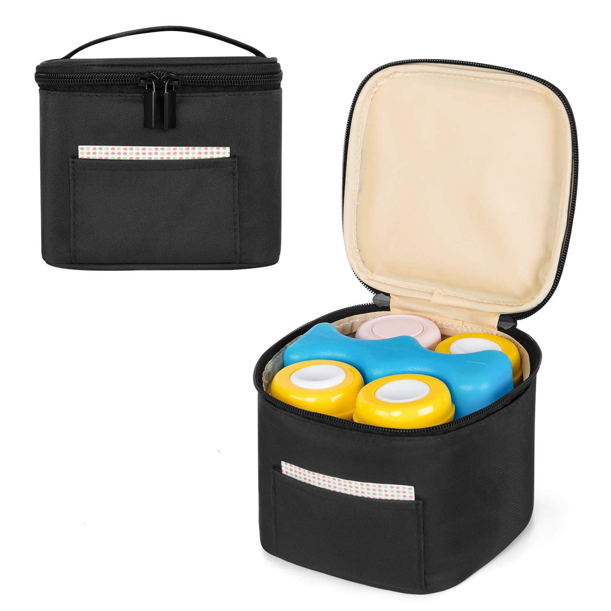 Insulated Breastmilk Cooler Travel Bag for Working Moms, Black